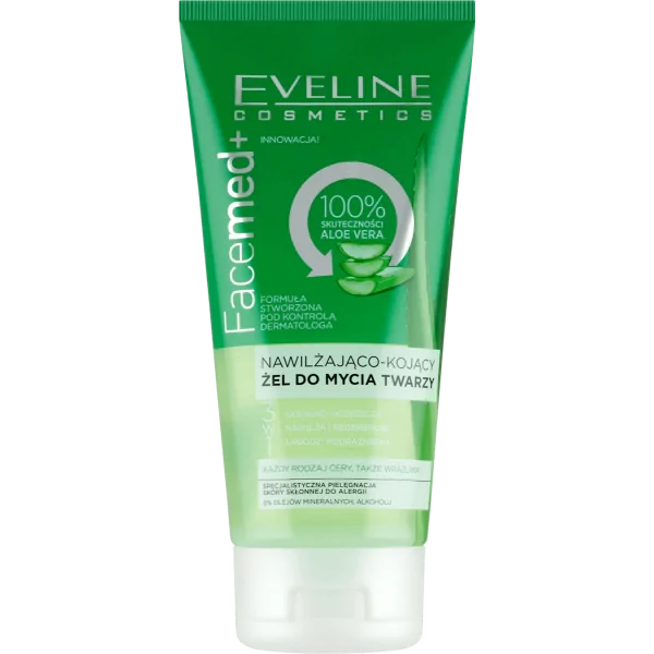 EVELINE COSMETICS Facemed+ gel lavacara hidratante y calmante, 150 ml